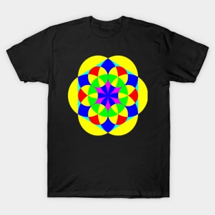 Green, red, blue and yellow pattern. T-Shirt